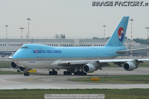 2007-08-22 Malpensa 048 HL7499 Boeing 747 Korean Air